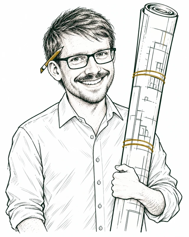 Kreslený portrét — Ondřej Kroužel